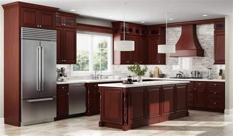 cherry cabinets with black stainless steel appliances|kitchen design with cherry cabinets.